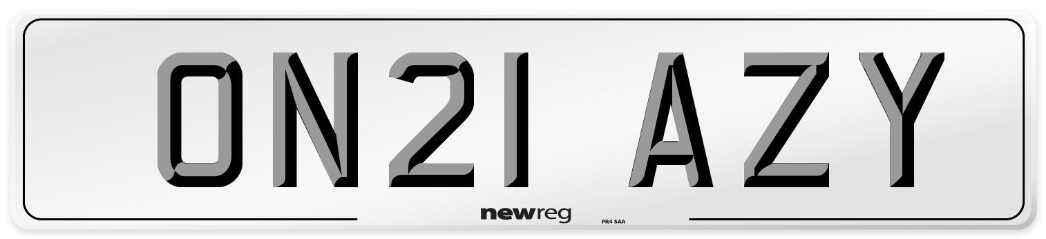 ON21 AZY Number Plate from New Reg